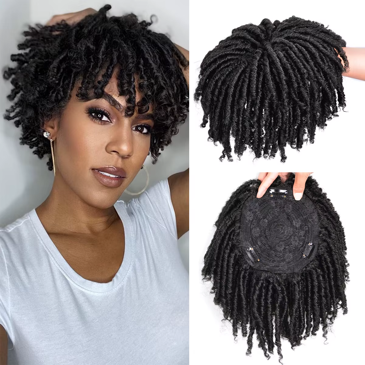 Perruques synthétiques courtes Dreadlock à Clips