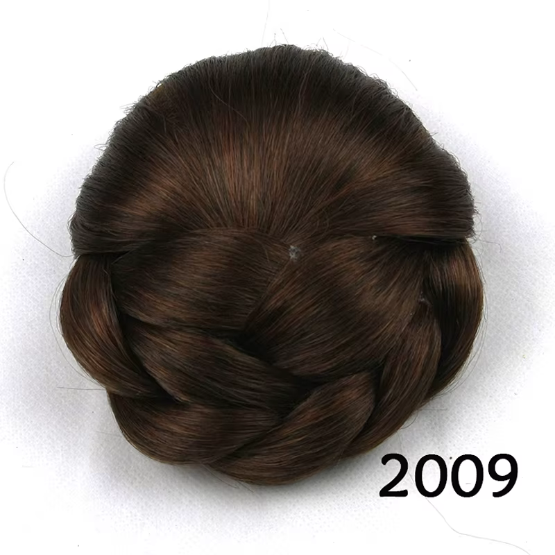 Extension de cheveux chignon pour femmes, postiche chignon noir/brun avec clip