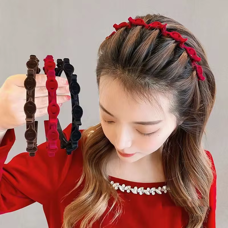 1/2/3 ensemble dames flocage tressé bandeau Simple cassé épingle à cheveux