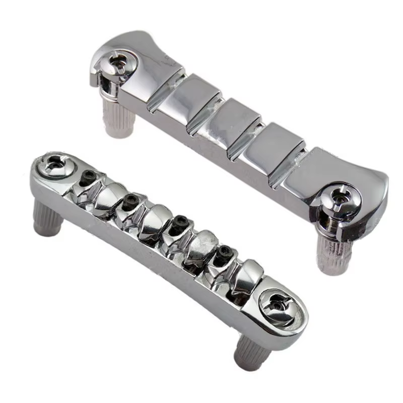 Un ensemble Chrome 4 cordes basse Tune-o-Matic pont et barre d'arrêt cordier pour guitare basse électrique accessoires pièces instrument de musique