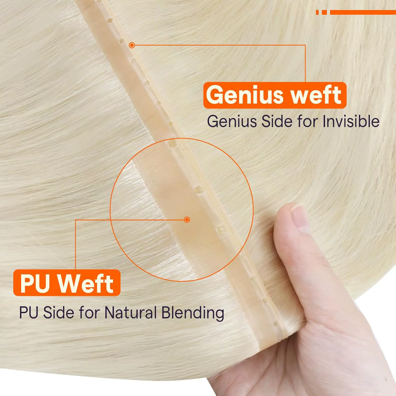 Extensions de cheveux de trame de papillon de couleur unie pleine brillance 50G