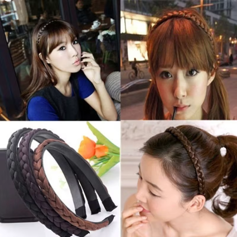 Nouvelles femmes Vintage perruque bandeaux tresses filles Style bandeau