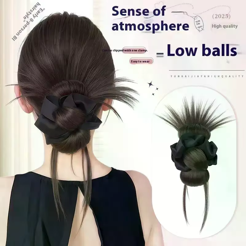 Pince à chignon synthétique en désordre avec bandeau