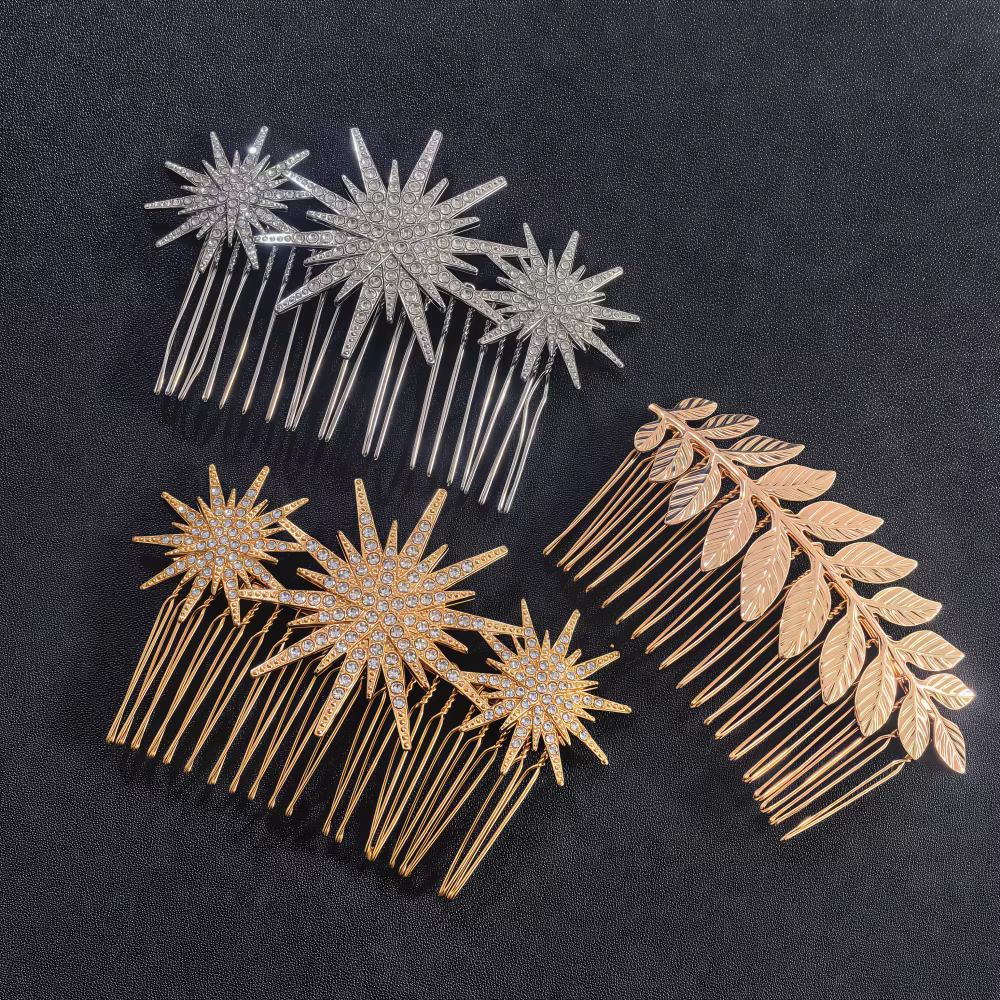 Pinces à cheveux en métal en forme d'étoile de cristal pour femmes et filles