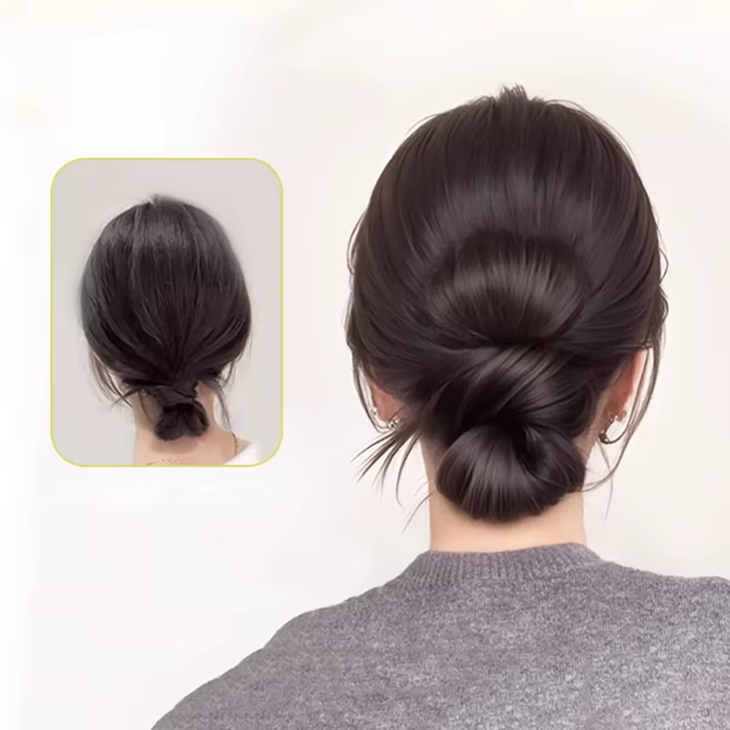 Chignon synthétique queue de cheval perruque moelleuse pince fête habiller accessoires de cheveux fausse