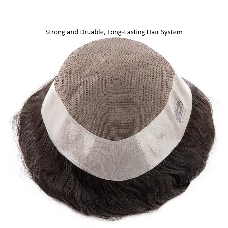 Hommes toupet D7-3 100% cheveux humains Mono Base dentelle + PU pour calvitie complète prix de liquidation petites