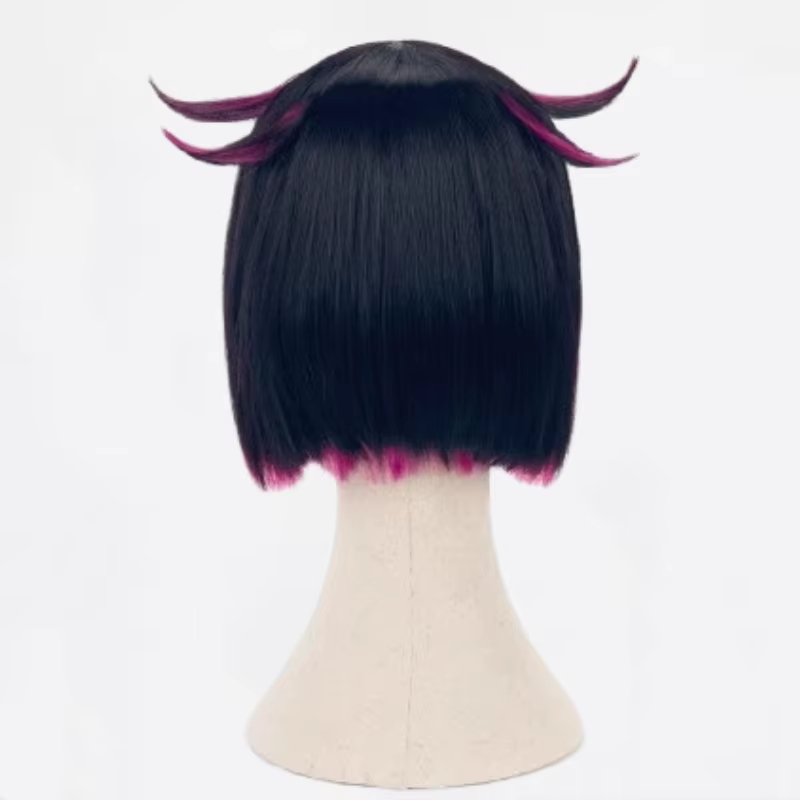 Lilia Vanrouge Cosplay perruque noir violet mixte court résistant à la chaleur cheveux synthétiques Halloween fête