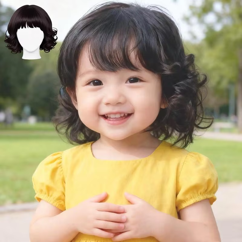 Perruque bouclée blonde pour bébé
