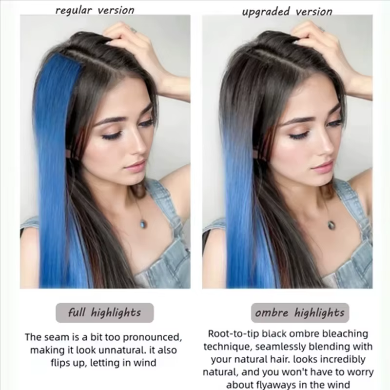LUPU pinces à cheveux Extensions de cheveux perruque synthétique longue droite dégradé couleur pince-in morceau de cheveux pinces à cheveux pour cheveux pour tenue de femme