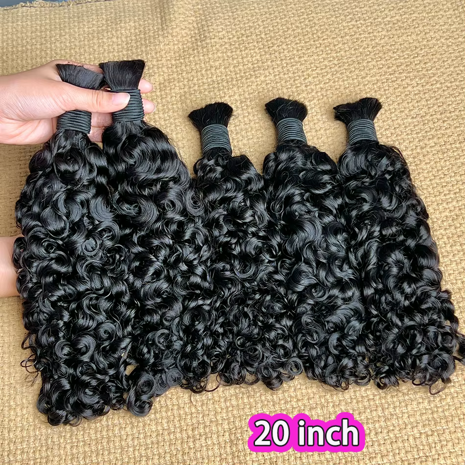 Vrac de cheveux humains bouclés birmans pour tresser l'extension