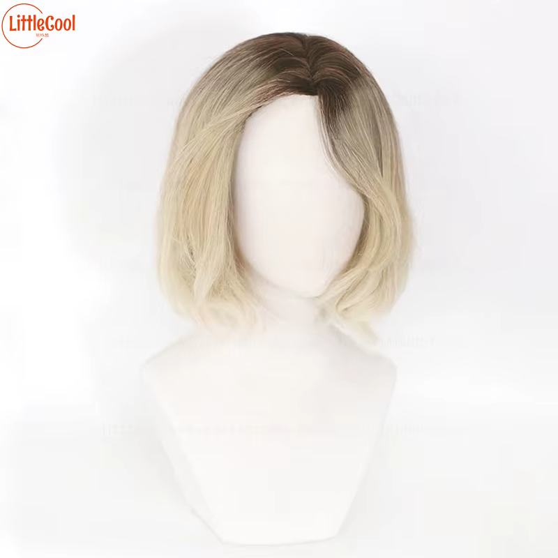 Gwen Stacy Cosplay perruque teinture teint blond rose dégradé