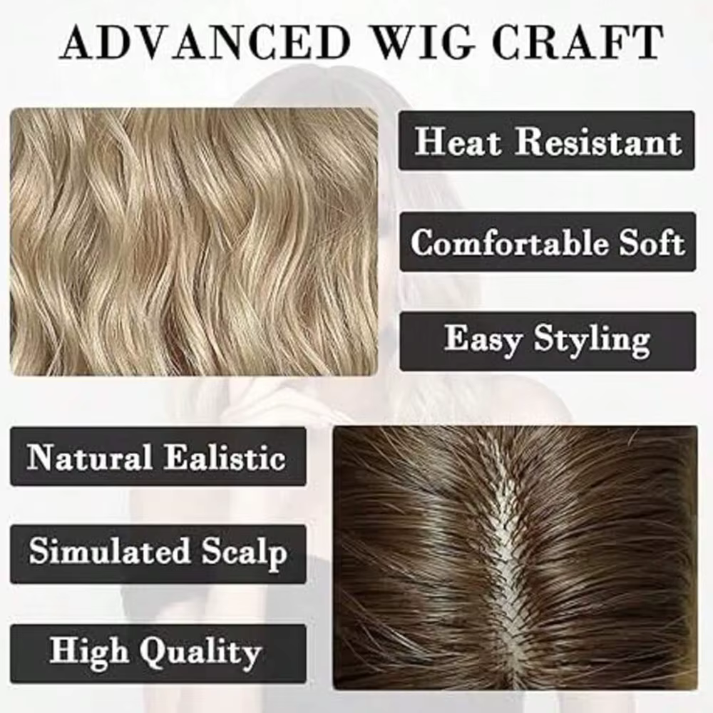 Perruque Bob Blonde 14 pouces avec frange pour femmes
