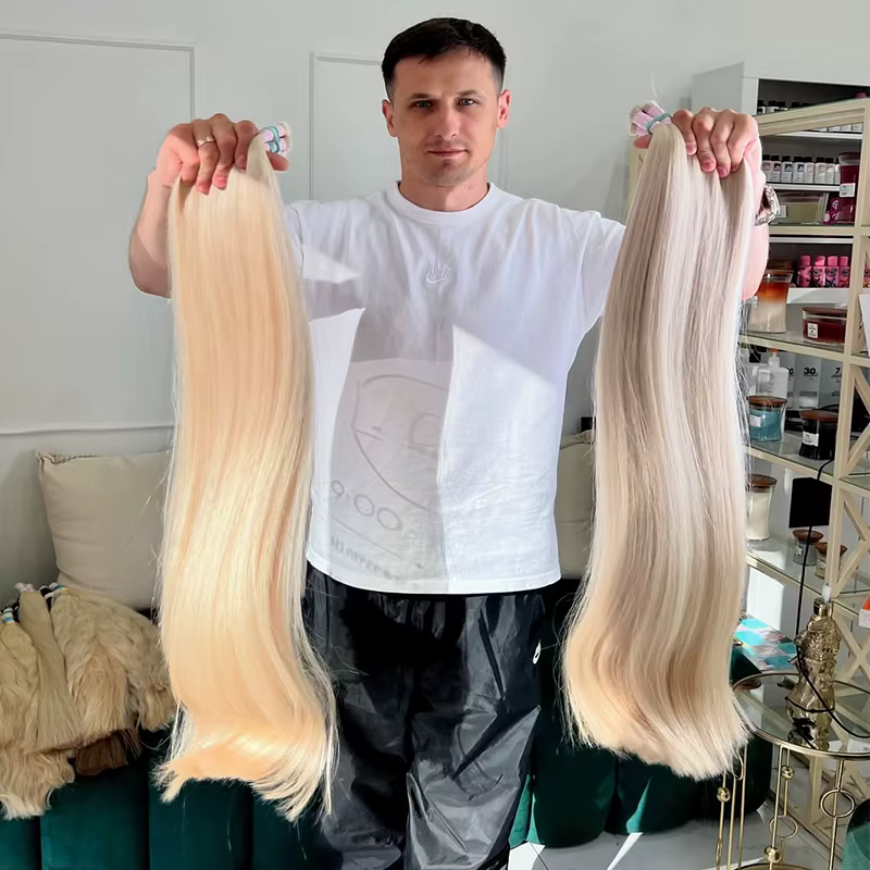Pas de trame 100% naturel réel Extensions de cheveux humains Remy