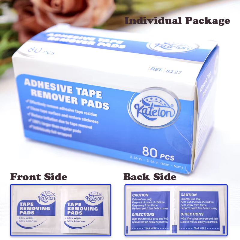 Lingettes dissolvantes adhésives pour toupet et perruque
