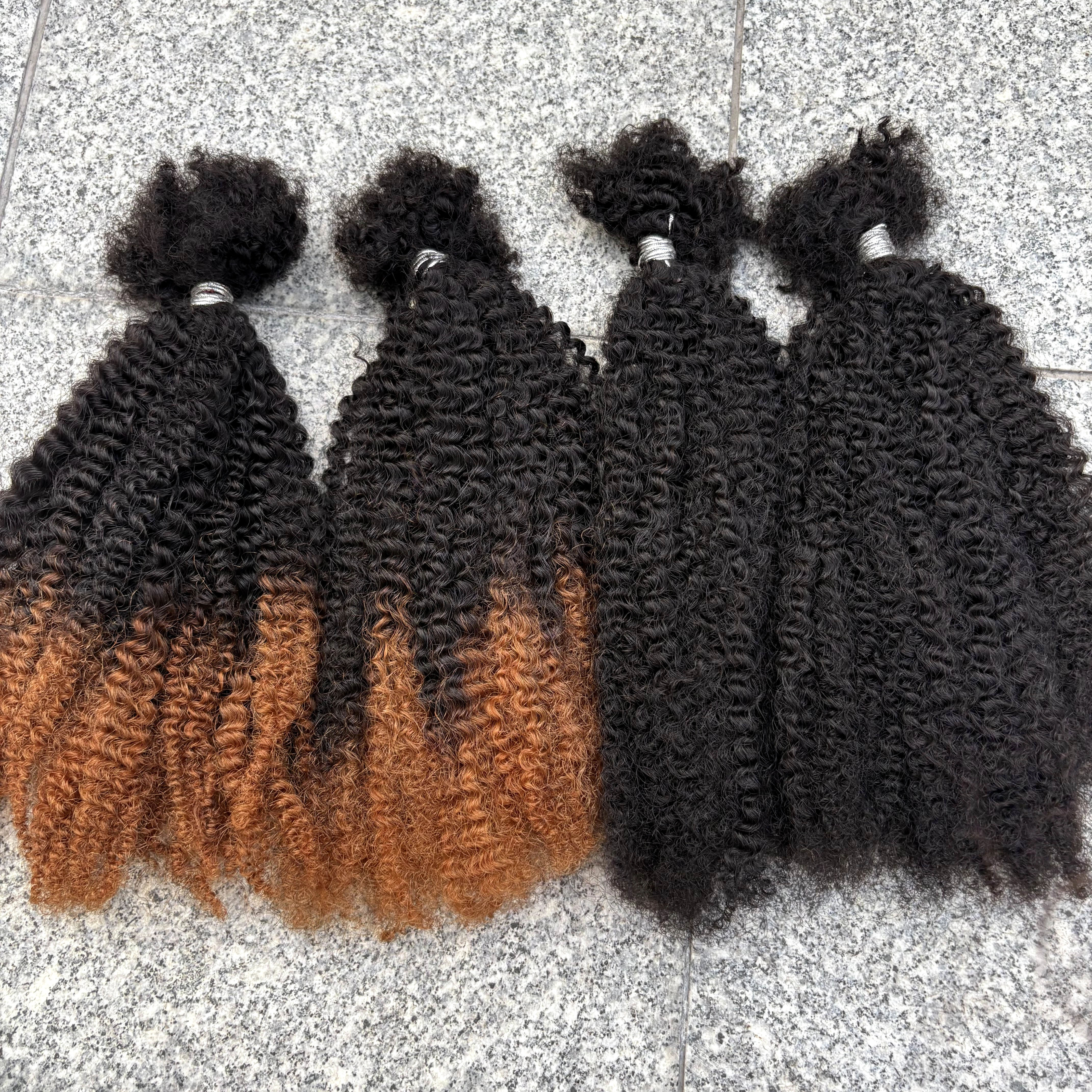 Extensions de cheveux humains bouclés afro ombrés en vrac sans trame