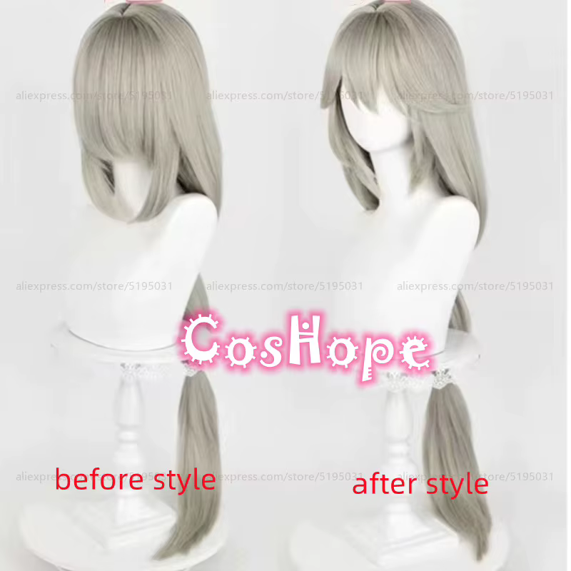 Cl rina Sebastiane-Perruque de Cosplay Anime, Cheveux Longs, Gris Lin, Perruques Synthétiques, Degré de Chaleur, 105cm