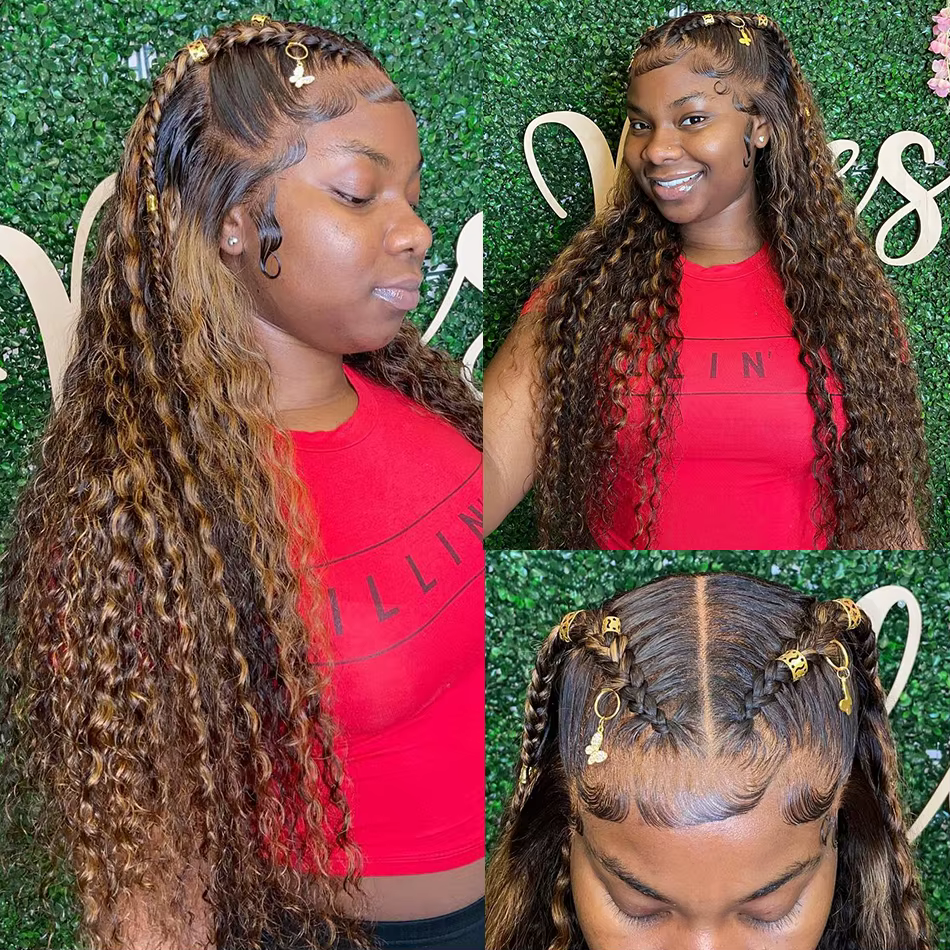 Silkwave mettre en évidence 13x6 dentelle frontale perruque cheveux humains vague profonde 13x4 Hd