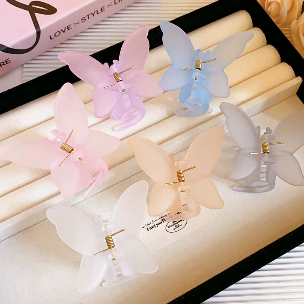 Épingle à cheveux en acrylique papillon givré