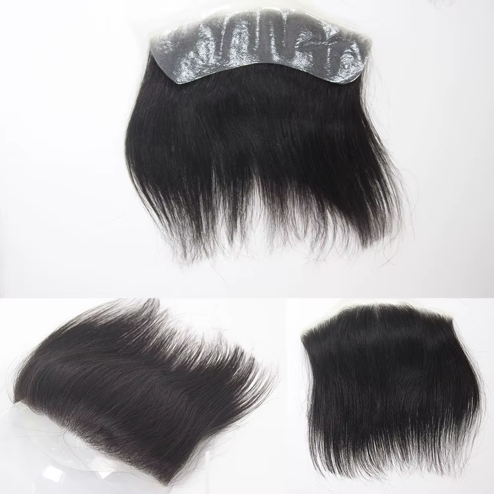 Postiche frontale pour femmes Extensions de cheveux humains front délié PU peau Toppers