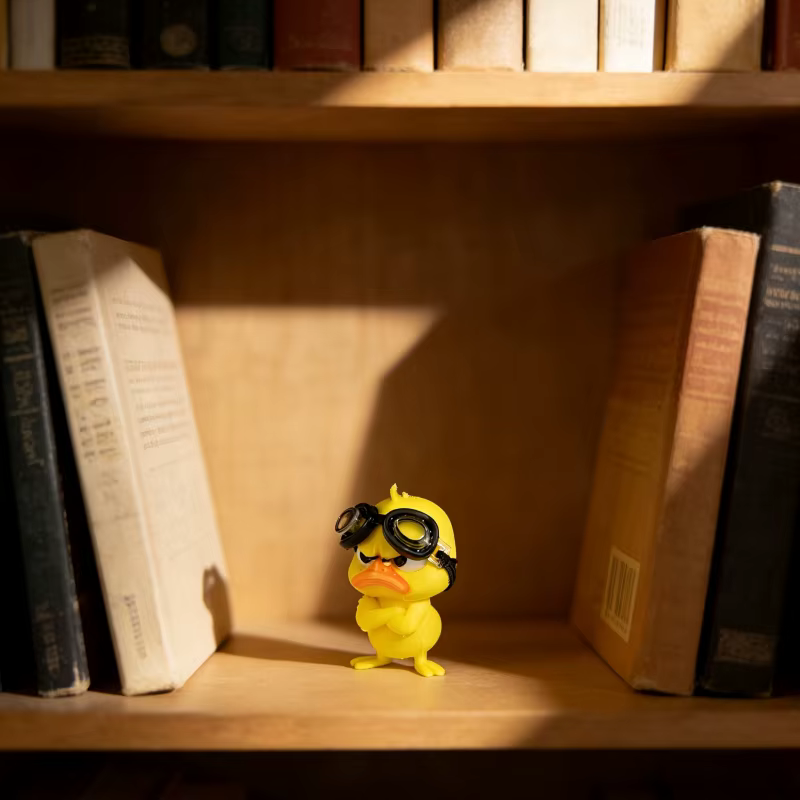 Ornement de canard en colère mignon avec lunettes de protection, décoration pour bureau, étagère, intérieur/extérieur, cadeau parfait pour les amis