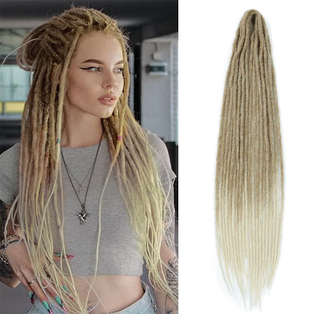 Extensions de dreadlock synthétiques à Double extrémité de 24 pouces