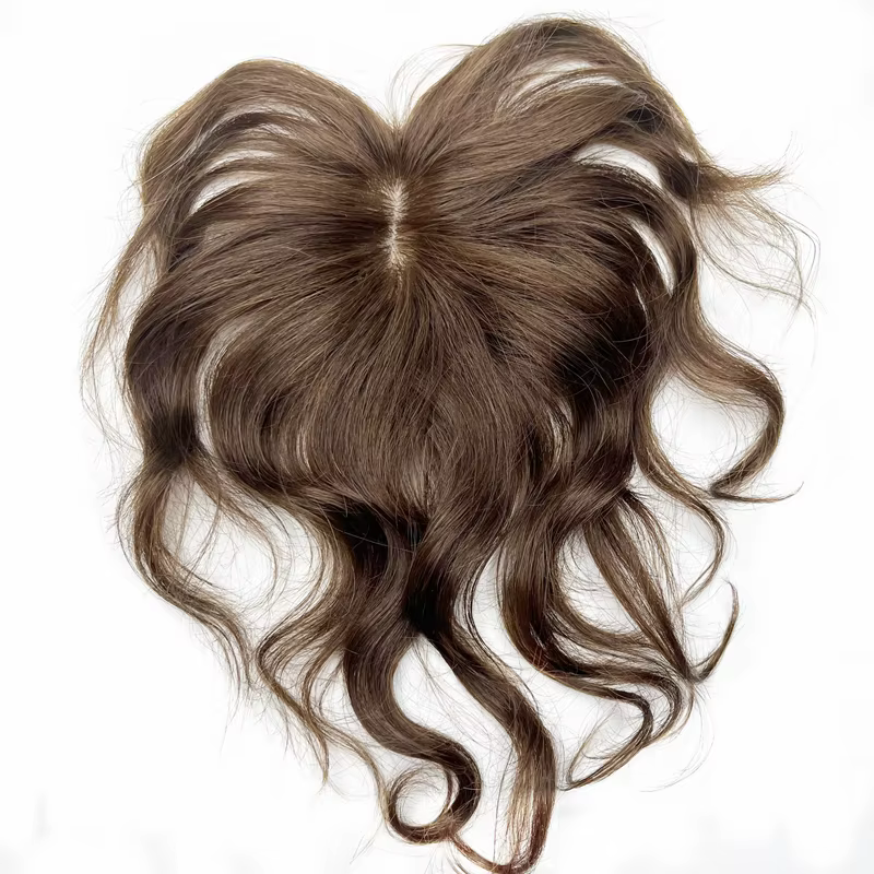 10 pouces corps court ondulé cheveux humains Toppers pour les femmes pince en postiches bouclées Extensions augmenter
