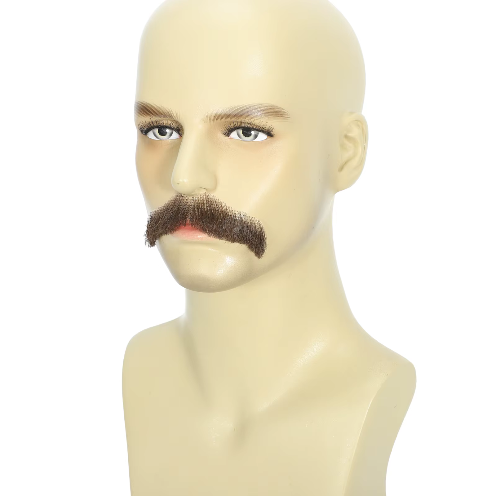 Moustache et barbe réalistes en cheveux humains pour hommes
