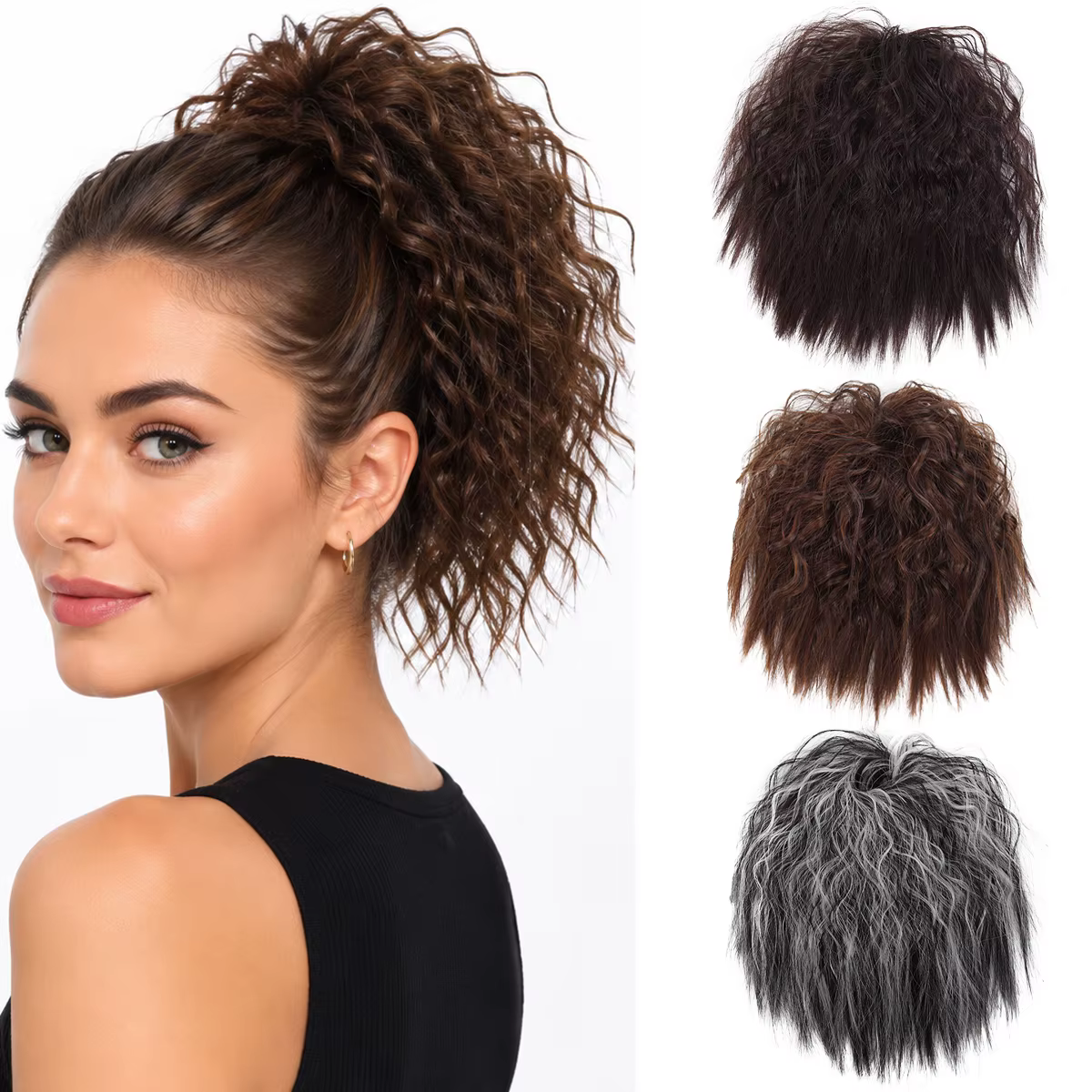 Synthetic wool curly short