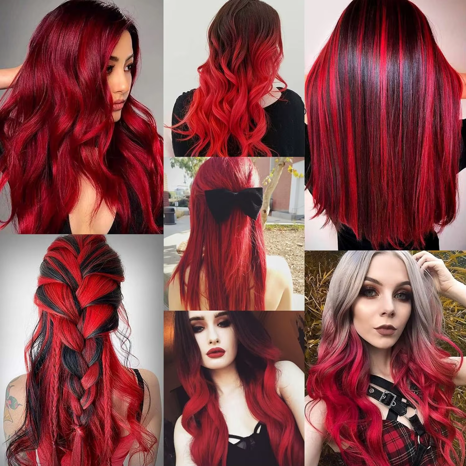 Extensions de cheveux synthétiques colorées de 22 pouces