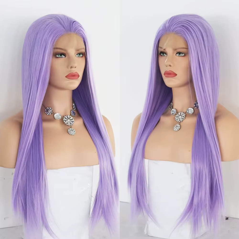 Perruque Lace Front Wig synthétique lisse violette