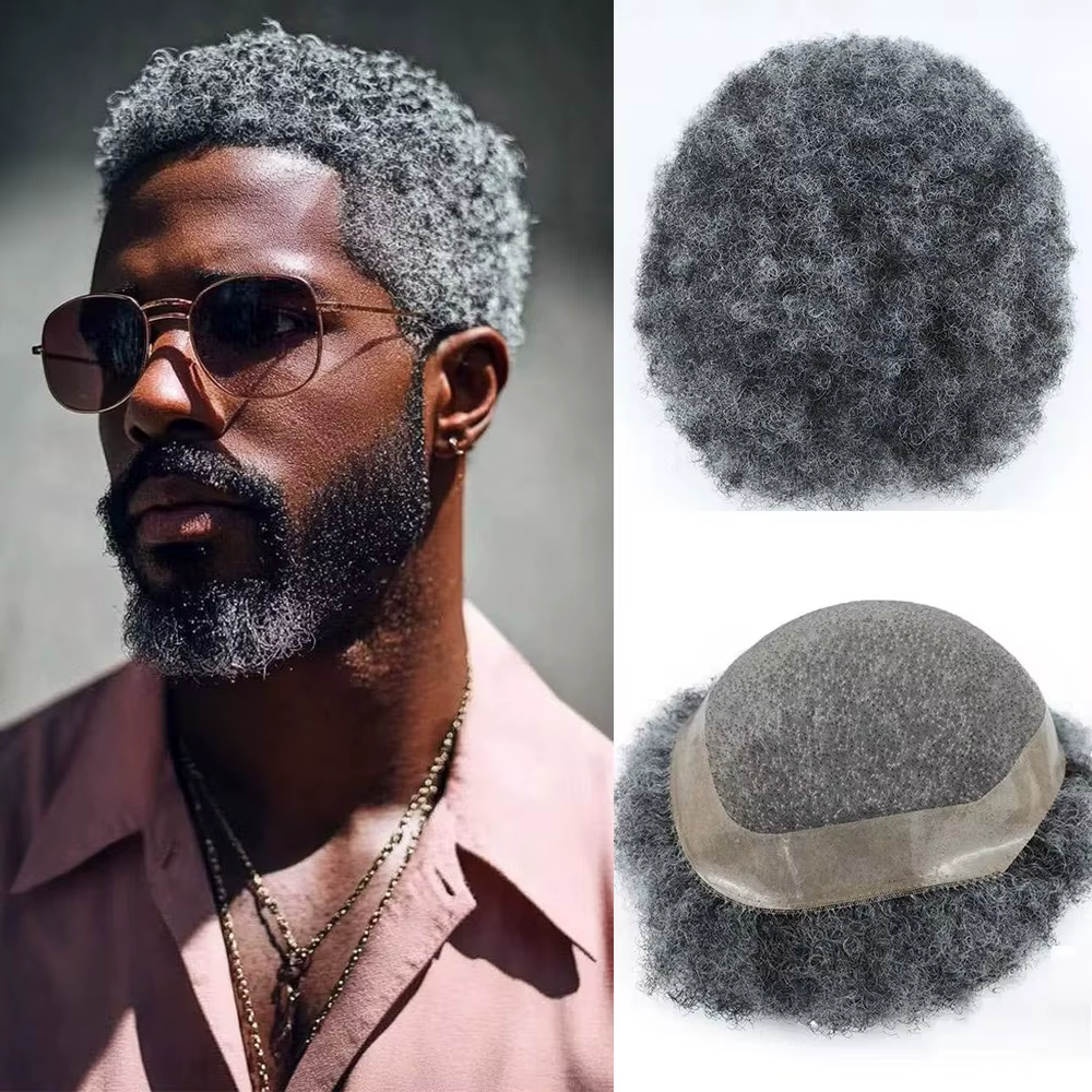 Afro bouclés hommes cheveux prothèse
