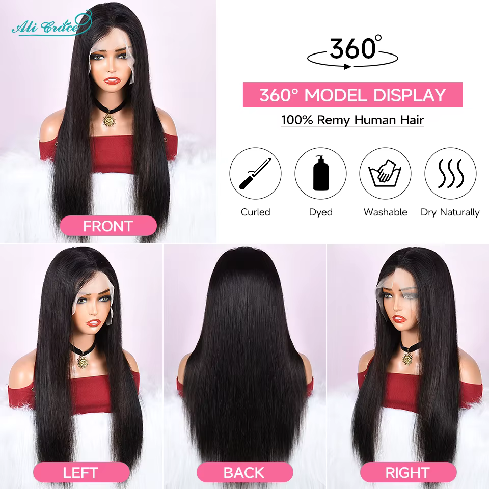 Perruque Lace Front Wig naturelle lisse-ALI GRACE