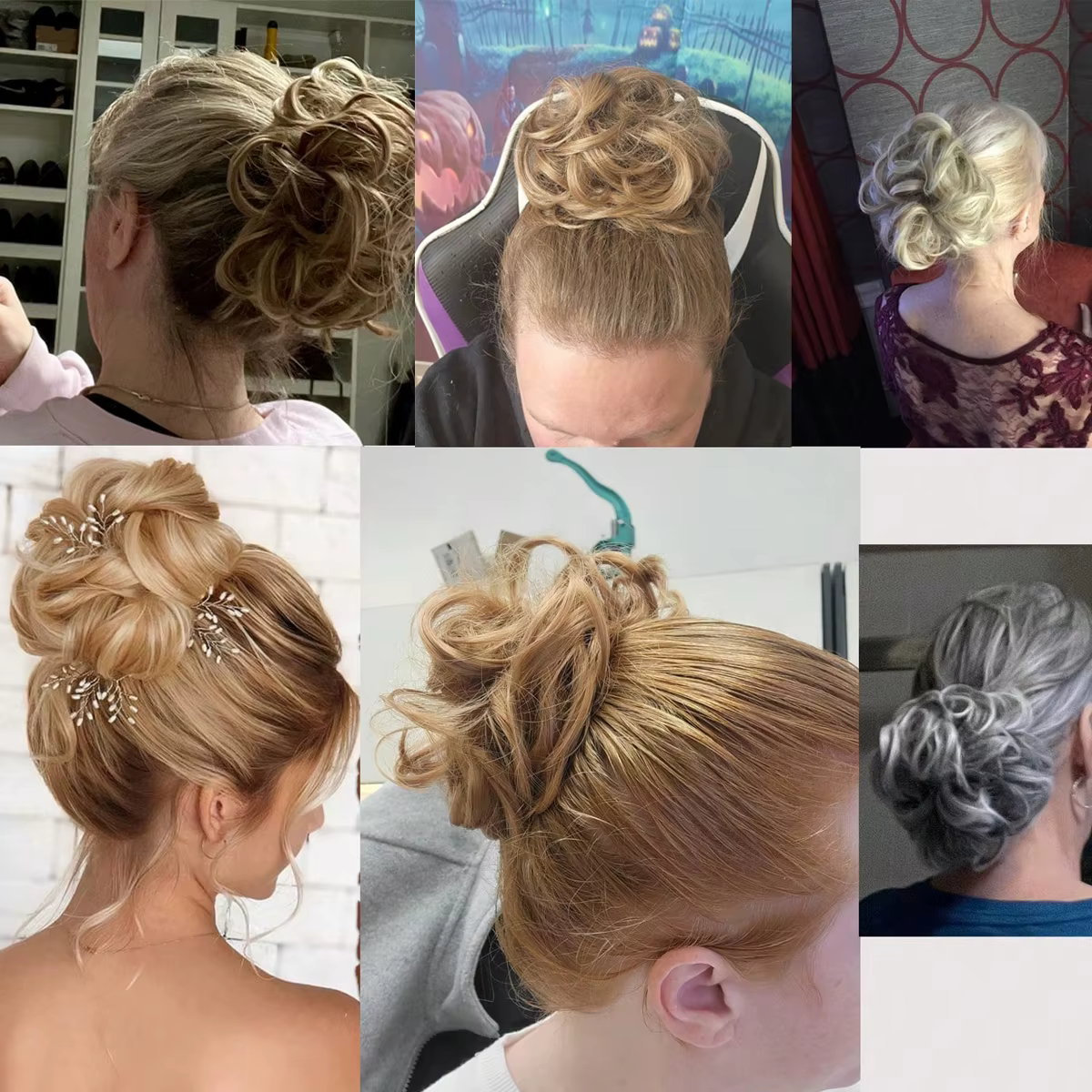 1 pièce postiche chignon en soie artificielle