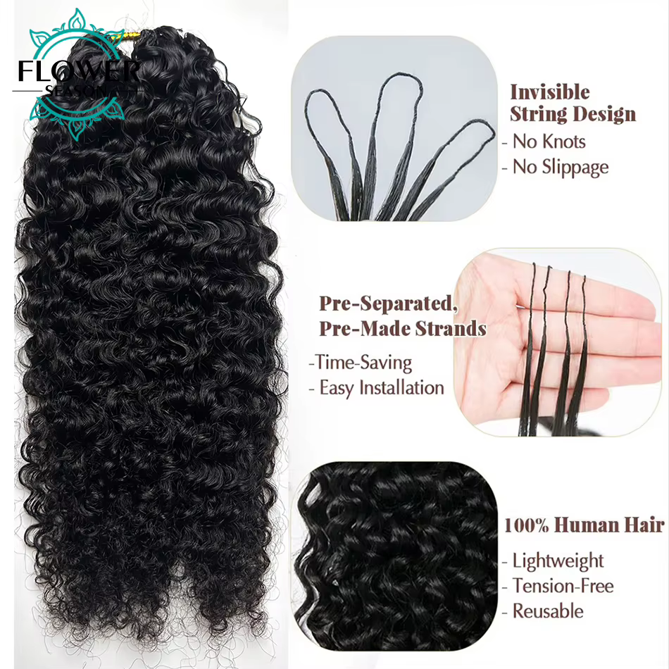 Extensions de cheveux humains au Crochet bouclé birman