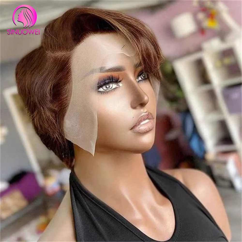 Perruque Bob Brésilienne Coupe Pixie pour Femme