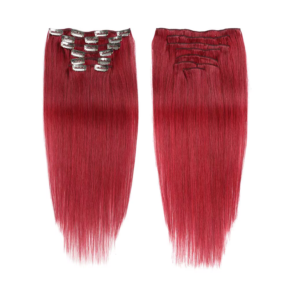 Extensions de cheveux humains à clipser pour femmes