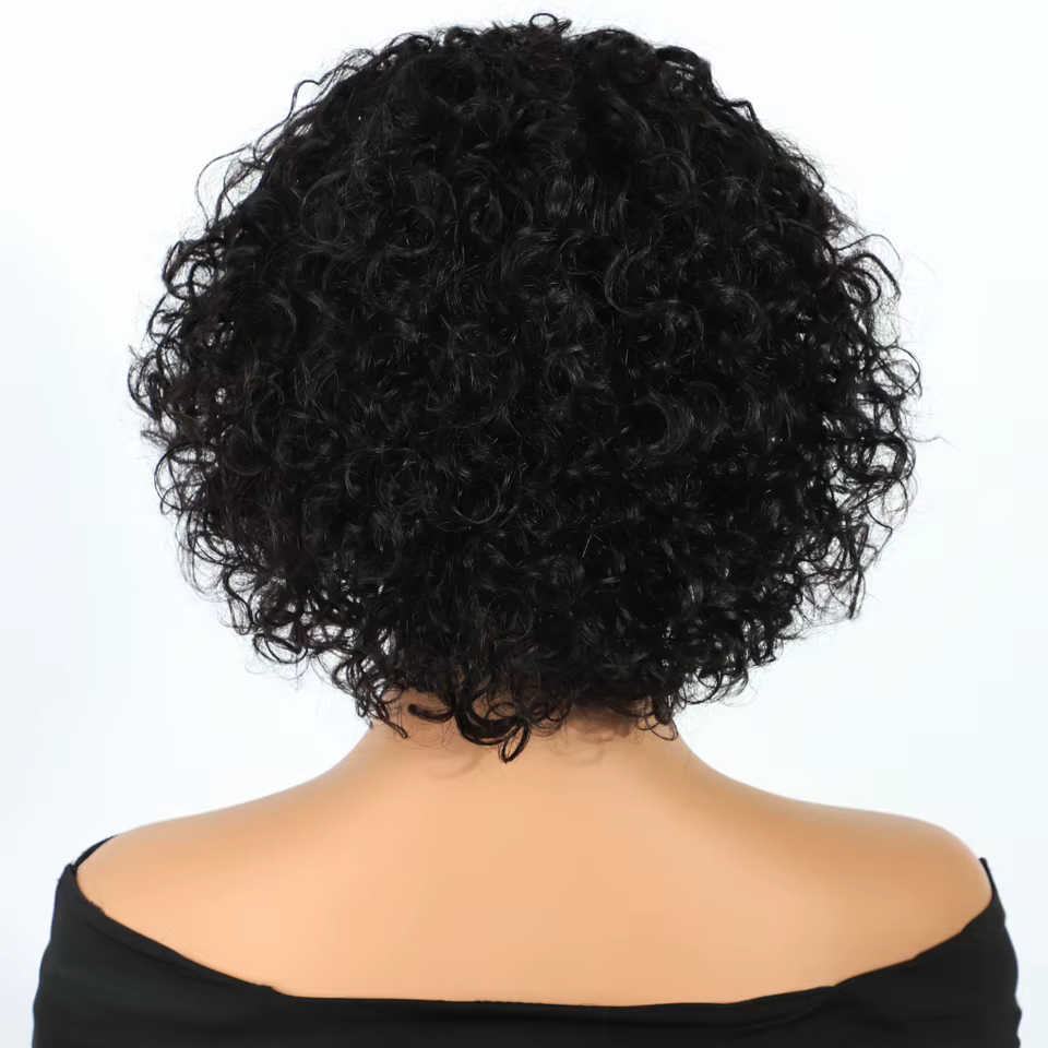 Perruque bandeau bouclée bob brésilien noir naturel