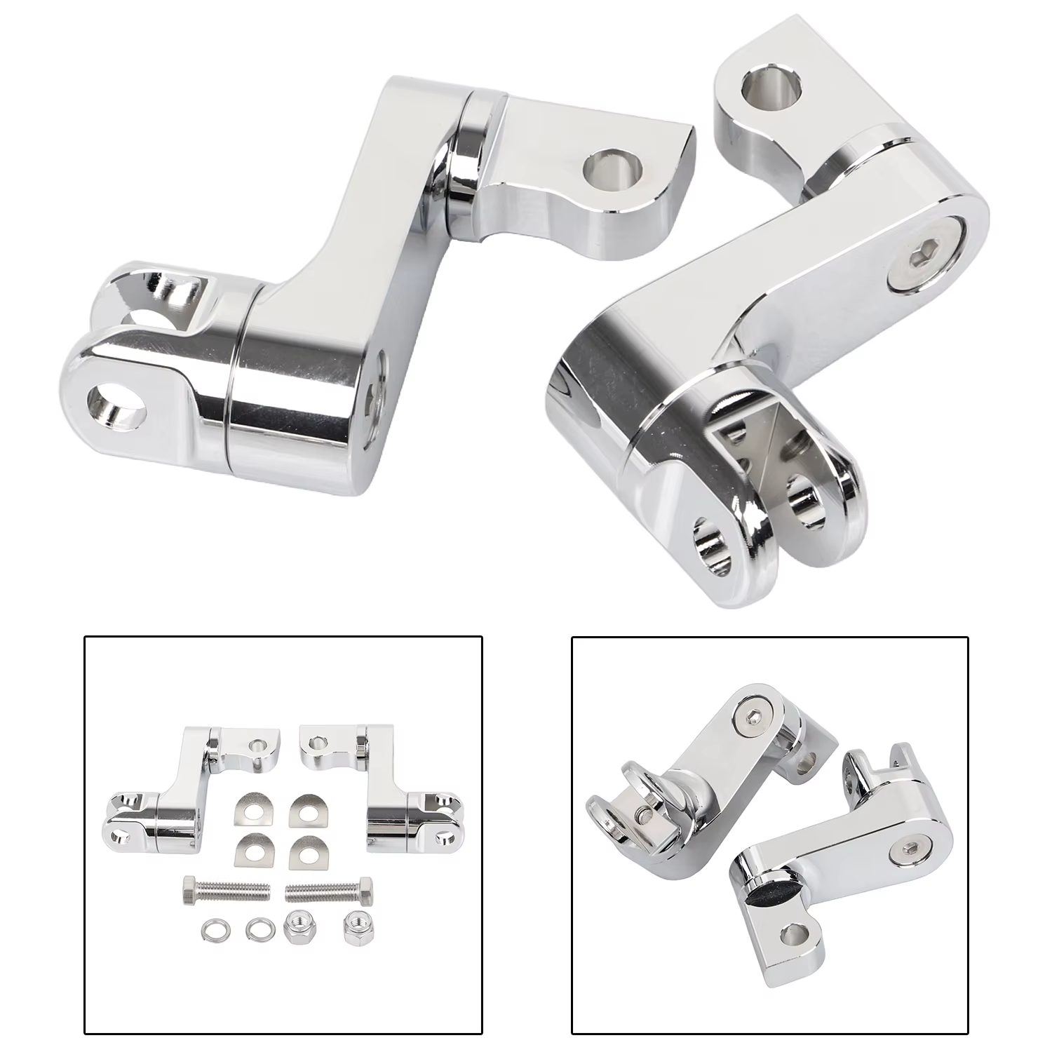 Support d'extensions de repose-pieds mâle en aluminium chromé CNC, pour Harley Sportster Touring Road King Glide Softail Fat Boy Dyna