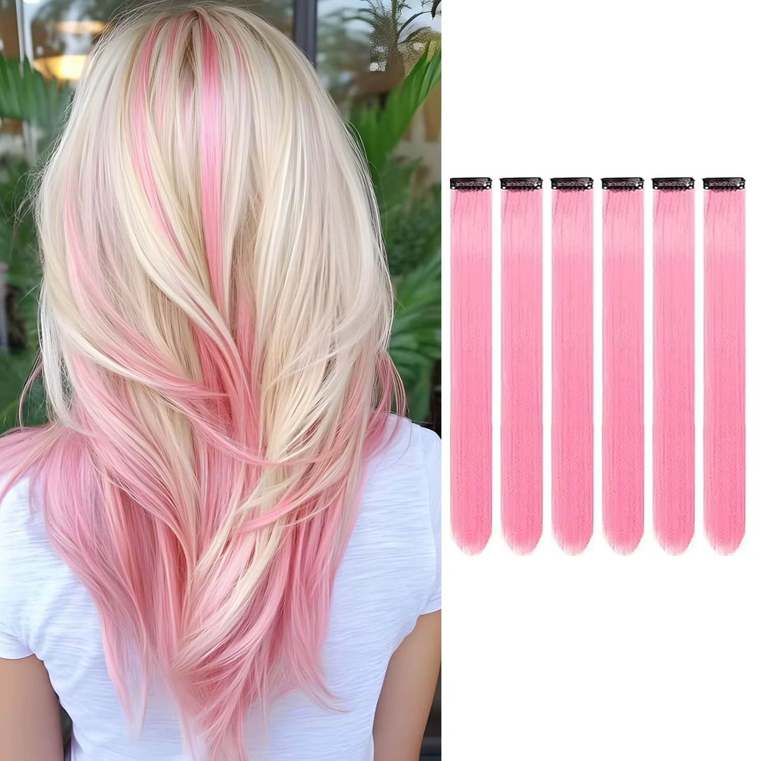 6 extensions de cheveux à clipser