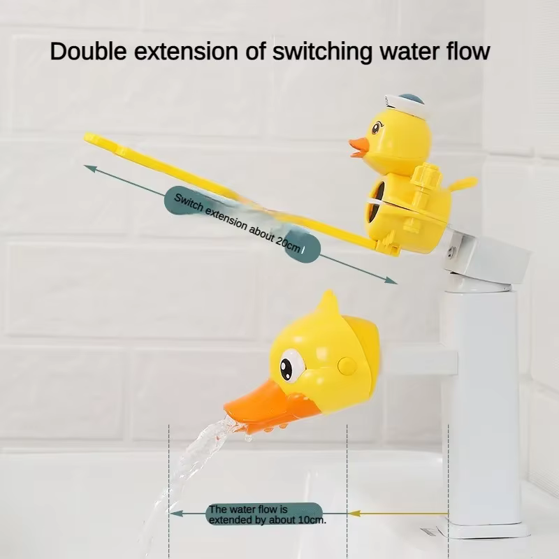 Dispositif pratique de cuisine en forme de canard de dessin animé, pour bébé, extension de robinet pour enfants, lavage des mains dans l'évier de la salle de bain