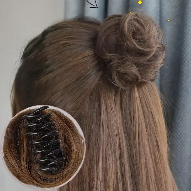 Pince à cheveux synthétique pour chignon pour femmes et filles