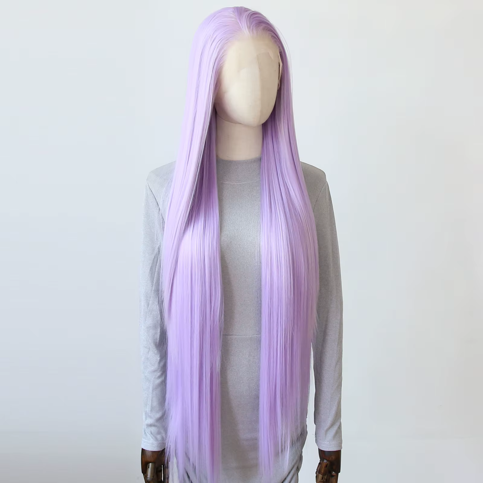 Perruque Lace Front Wig synthétique violet lavande clair