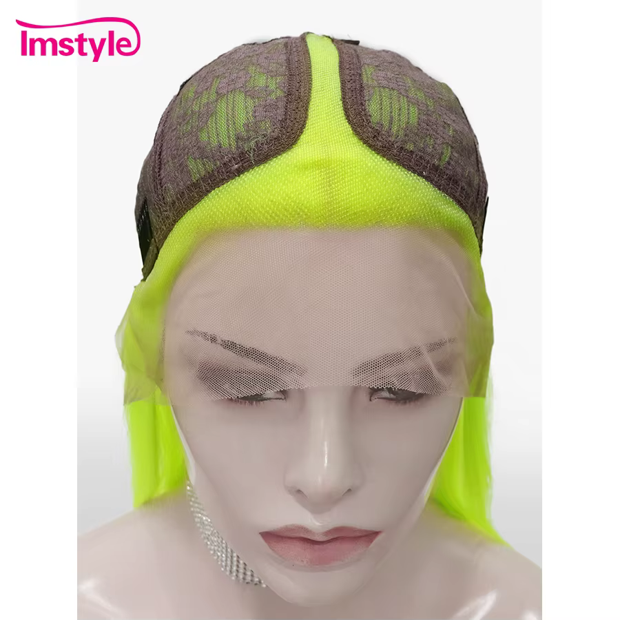 Imstyle – perruque longue verte fluorescente