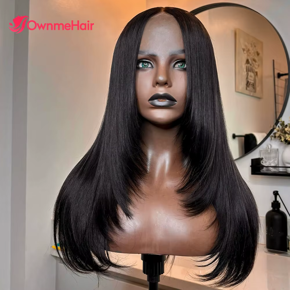 Wear and Go-Perruques de cheveux en couches sans colle