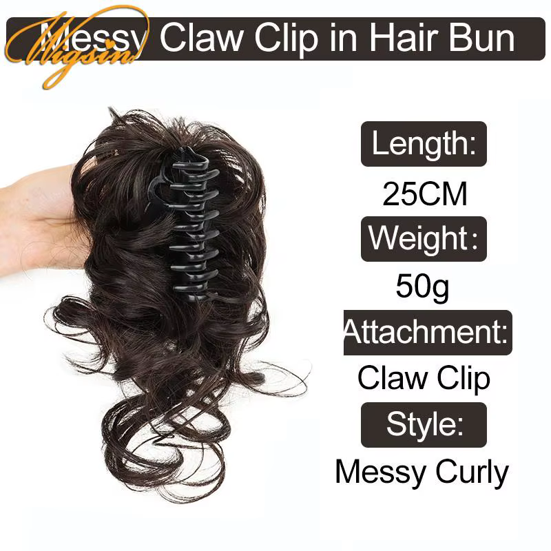 WIGSIN synthétique griffe Chignon court désordre cheveux bouclés