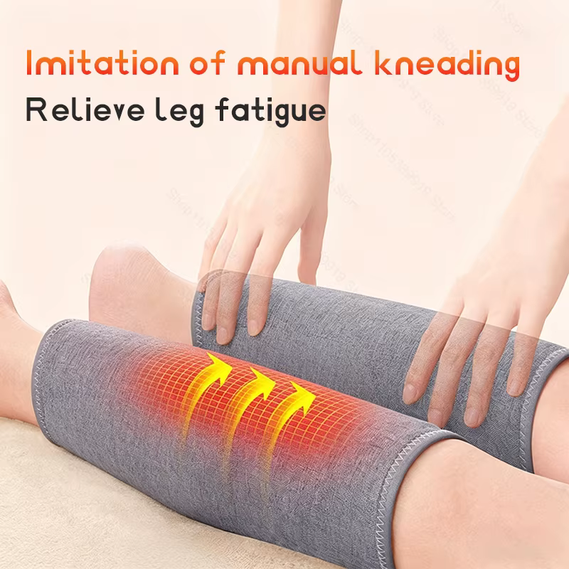 Masseur de mollets 360 ° Masseur de jambes électrique pneumatique, masseur de mollets rechargeable, 4 modes, compression d'air, compresse chaude