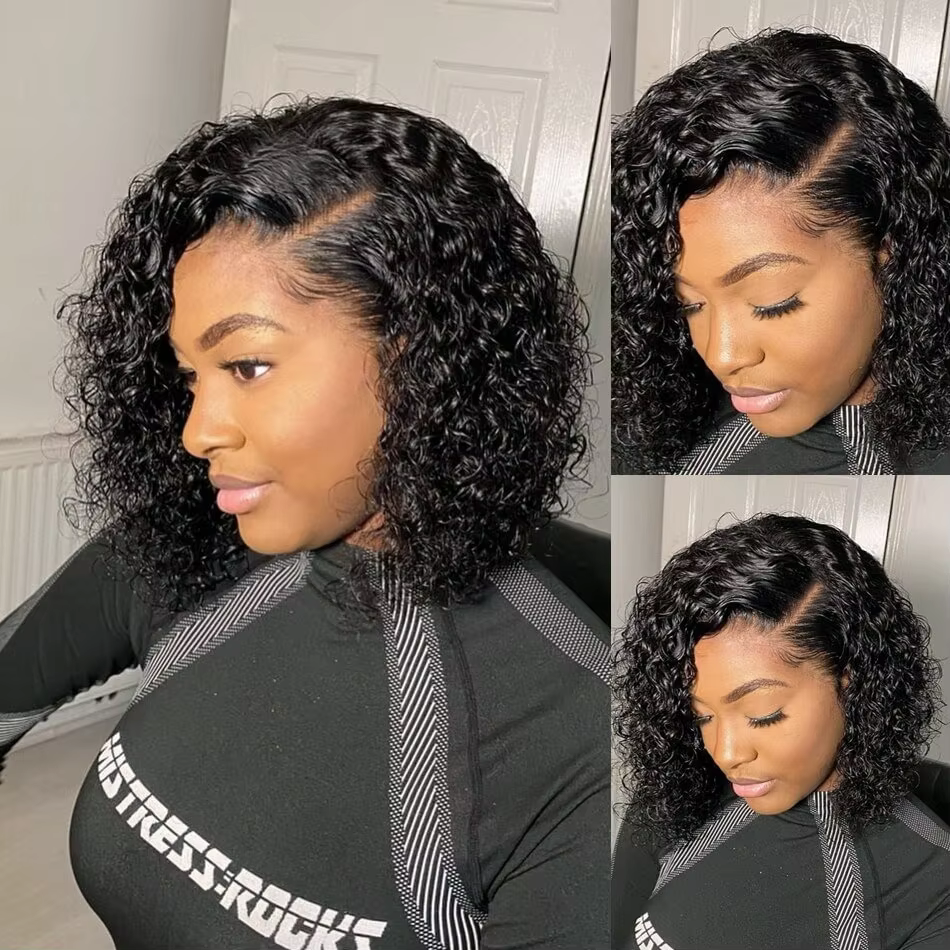 Mèches Naturelles Remy Courtes Crépues et Bouclées avec Closure