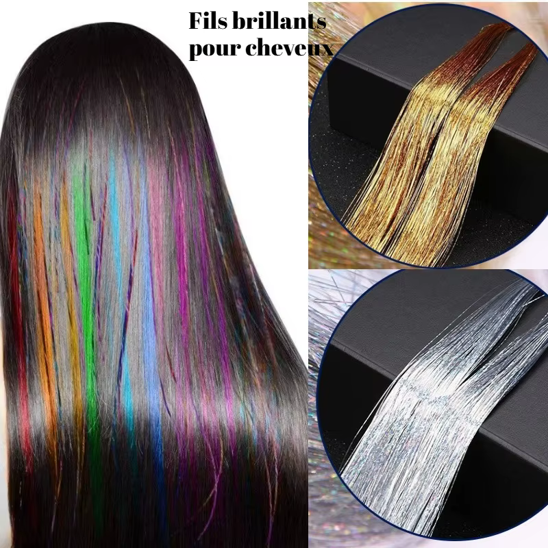 Kit de guirlandes capillaires brillantes et colorées