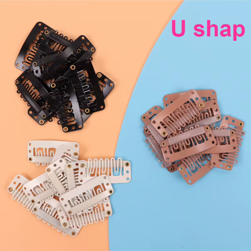 Clips de perruque pour Extensions de cheveux 3.2cm 9 dents pinces