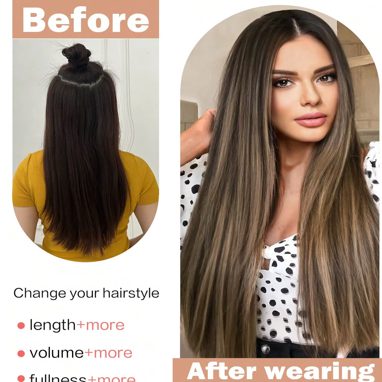 Extensions capillaires synthétiques légères à clips